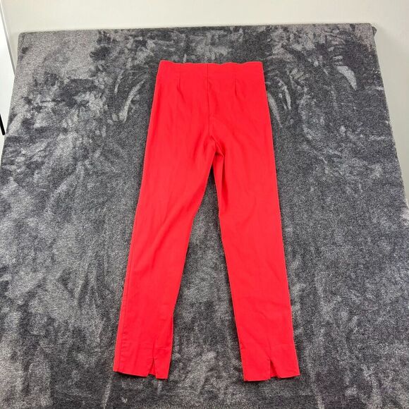 Gretchen Scott Pull On Pant Gripe Less Women's M 27X27 Ankle Slit Red Stretch - Picture 9 of 12